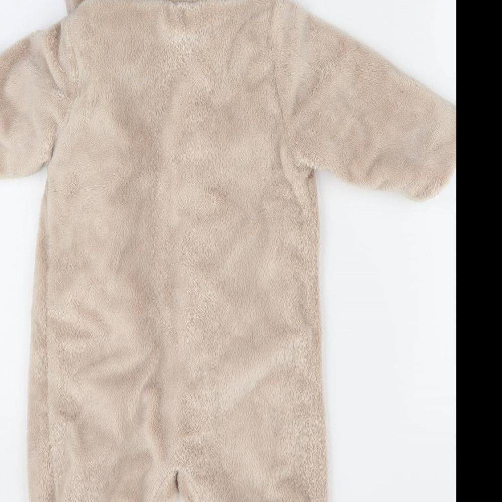 Early Days Boys Brown Animal Print   Snowsuit Size 6-9 Months  - Reindeer Hood