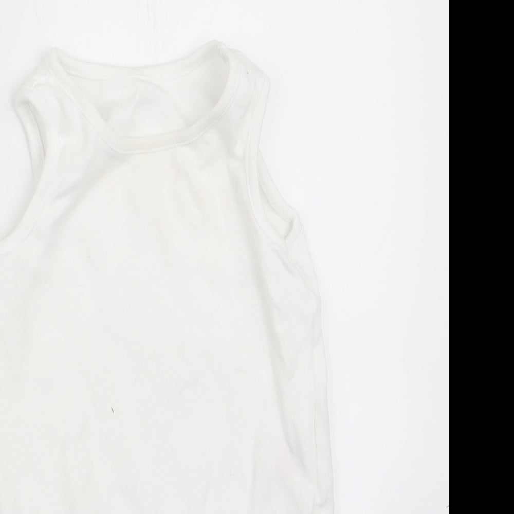 Florence and Fred Girls White   Romper One-Piece Size 9-12 Months