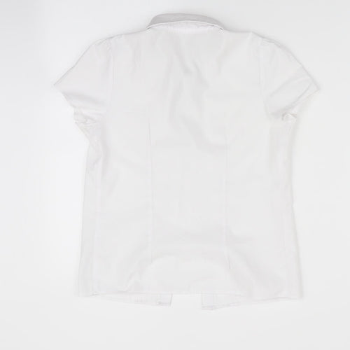 Florence and Fred Girls White   Basic Button-Up Size 8-9 Years