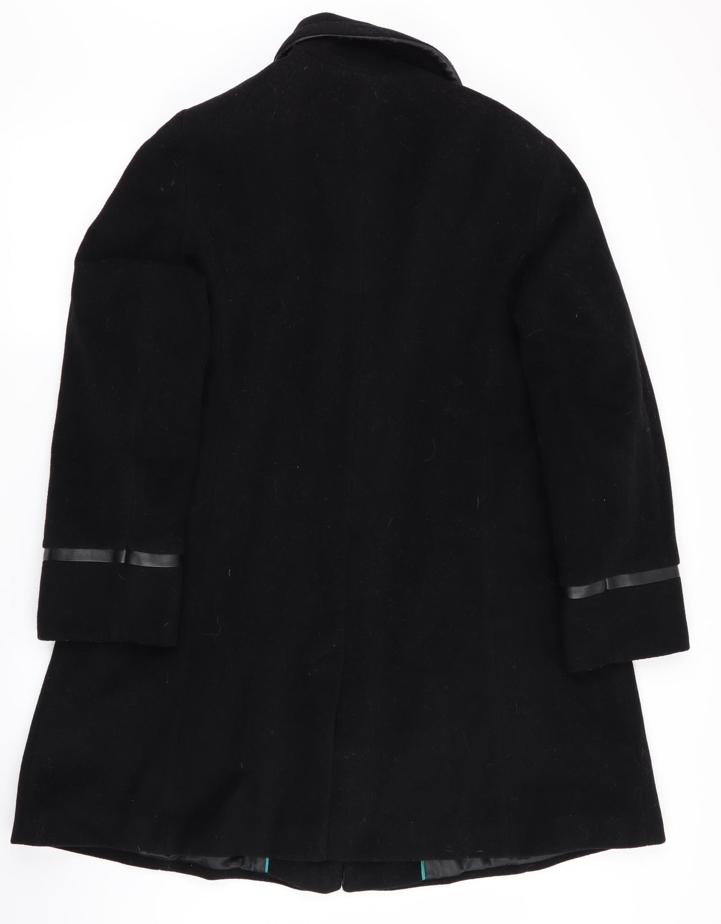 Windsmoor Womens Black   Overcoat Coat Size 18  - Faux leather trim