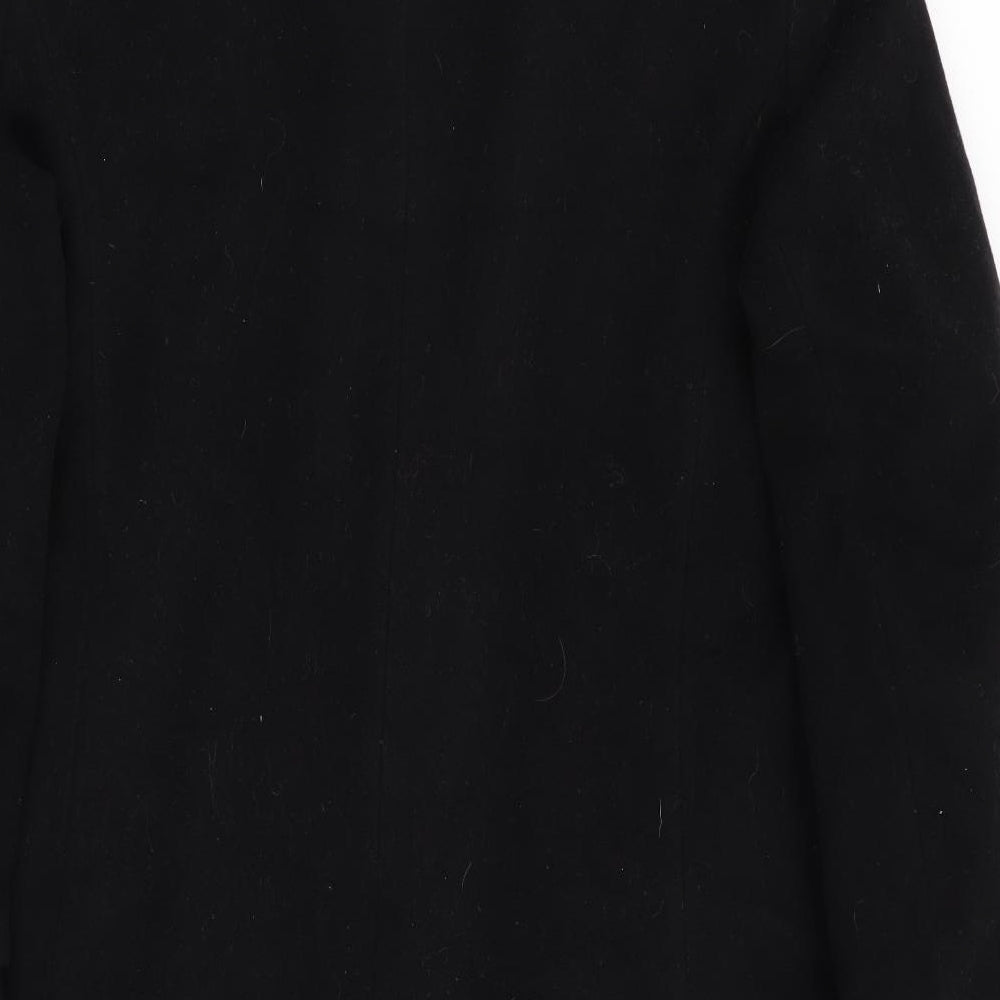Windsmoor Womens Black   Overcoat Coat Size 18  - Faux leather trim