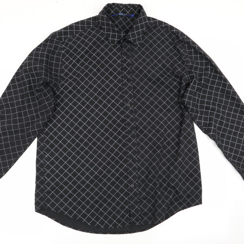 Freeport Mens Grey Check   Button-Up Size L