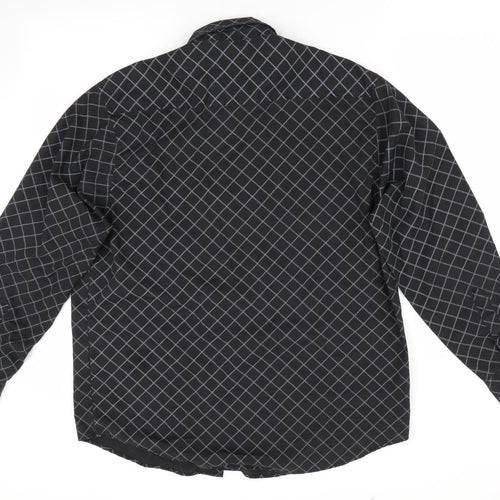 Freeport Mens Grey Check   Button-Up Size L
