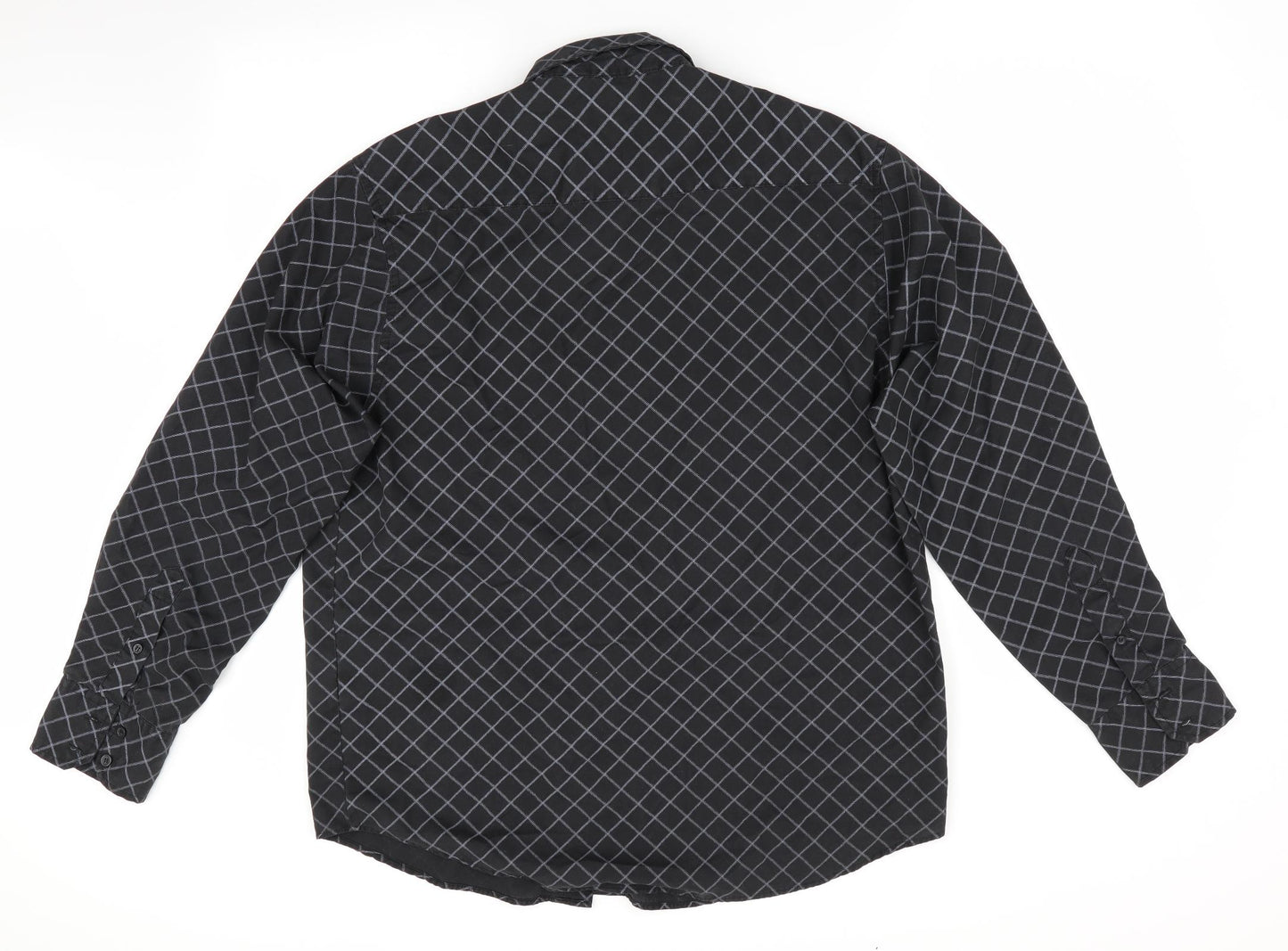 Freeport Mens Grey Check   Button-Up Size L