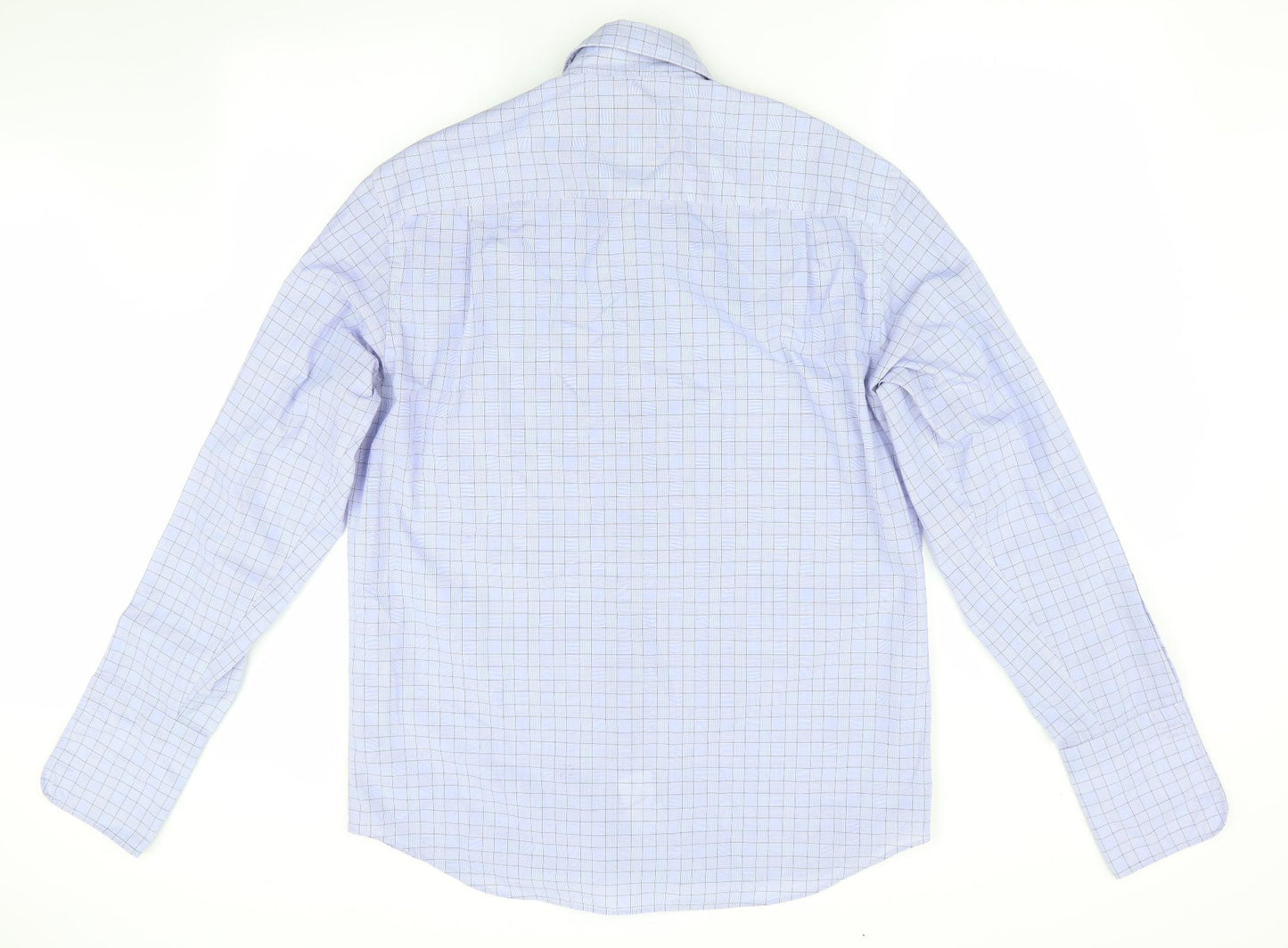 NEXT Mens Purple Check   Dress Shirt Size 15.5  - non-iron