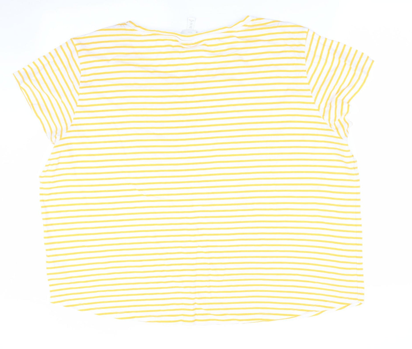 H&M Womens Yellow Striped  Basic T-Shirt Size 2XL