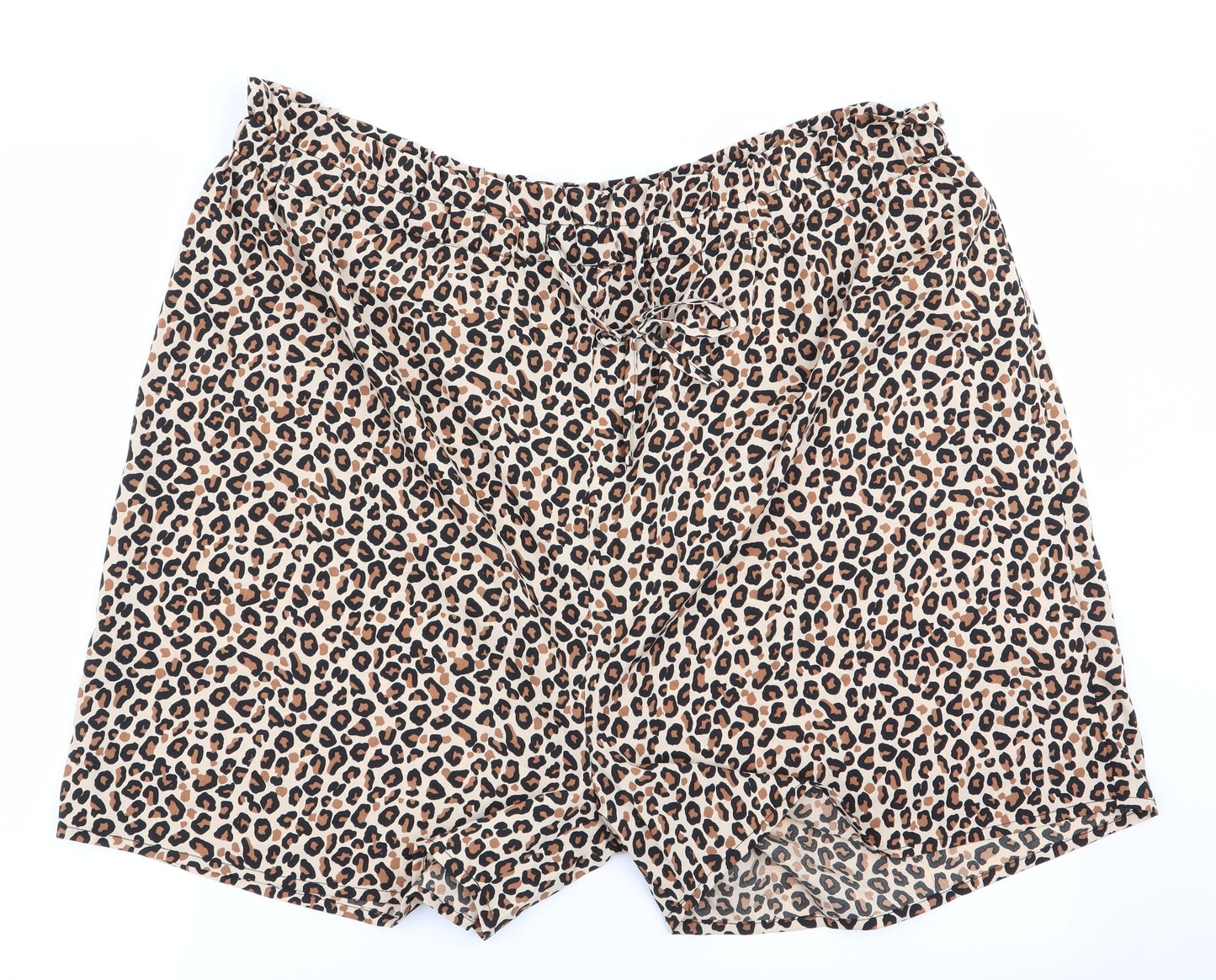 Wednesday's Girl Womens Beige Animal Print  Paperbag Shorts Size 22