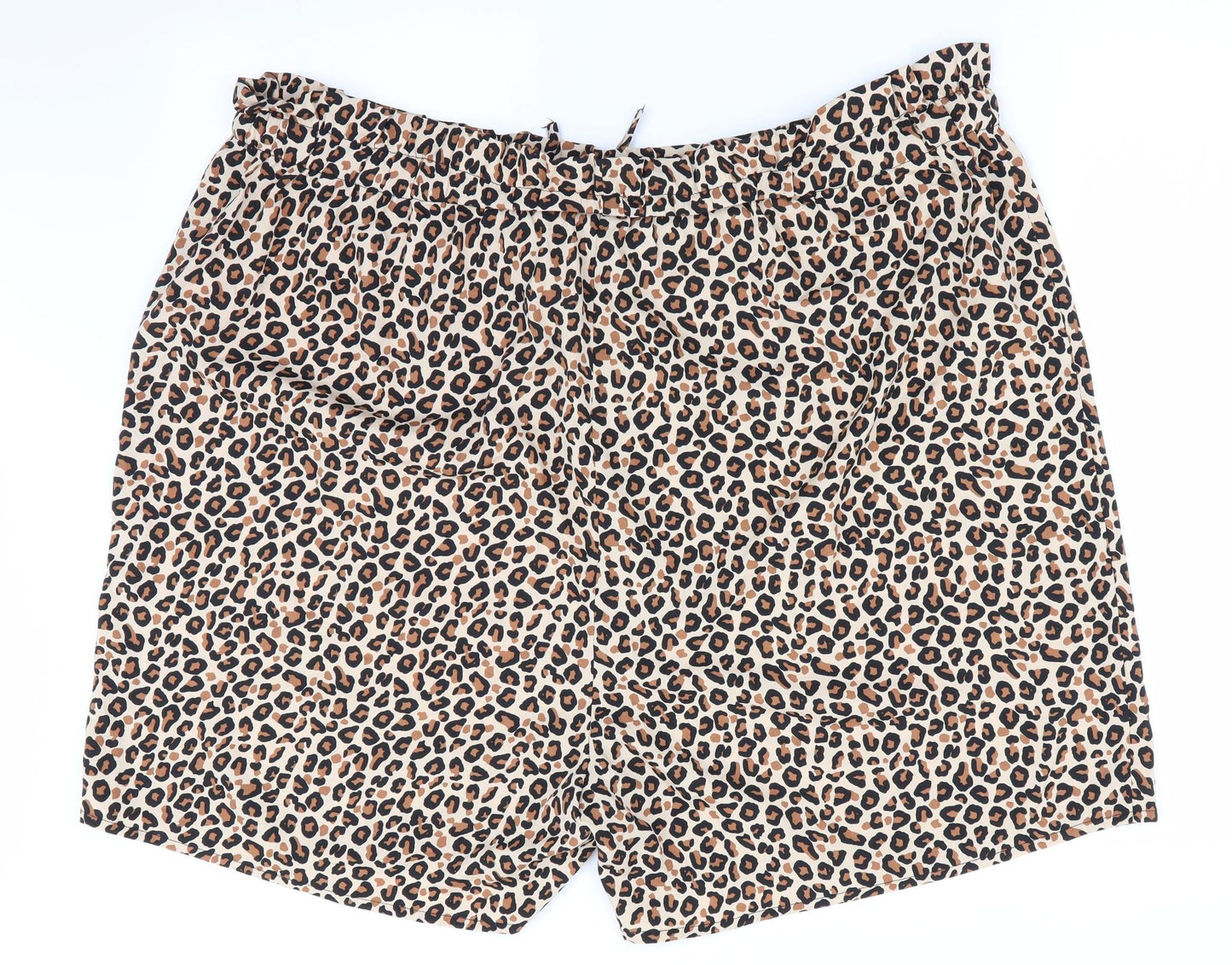 Wednesday's Girl Womens Beige Animal Print  Paperbag Shorts Size 22