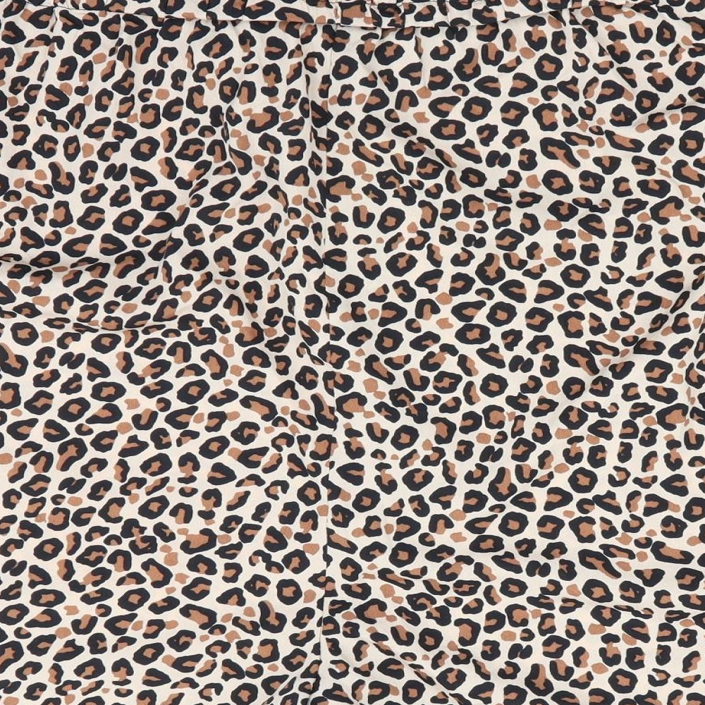 Wednesday's Girl Womens Beige Animal Print  Paperbag Shorts Size 22