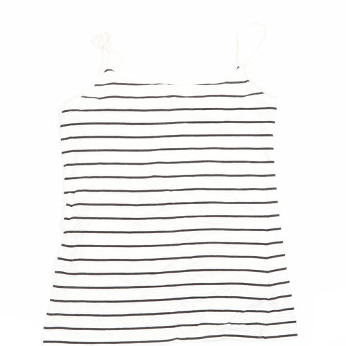 Preworn Womens White Striped  Camisole T-Shirt