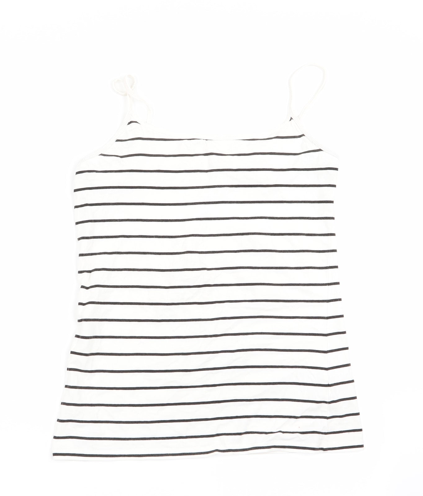 Preworn Womens White Striped  Camisole T-Shirt