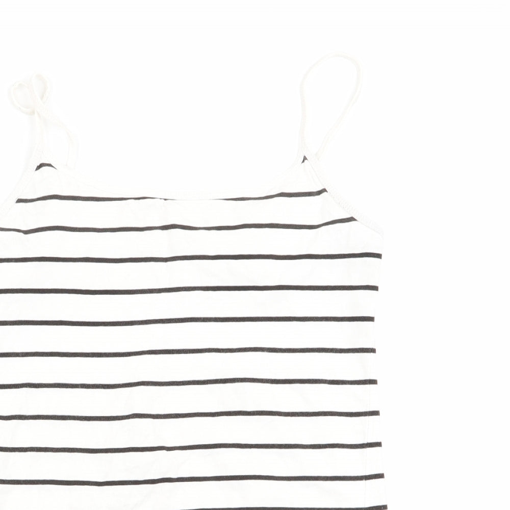Preworn Womens White Striped  Camisole T-Shirt