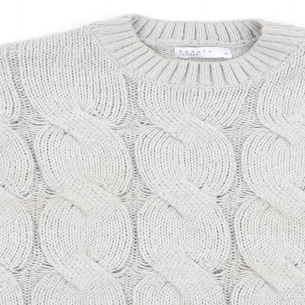 Papaya Womens Grey   Pullover Jumper Size M