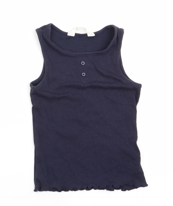 H&M Girls Blue   Basic Tank Size 3-4 Years