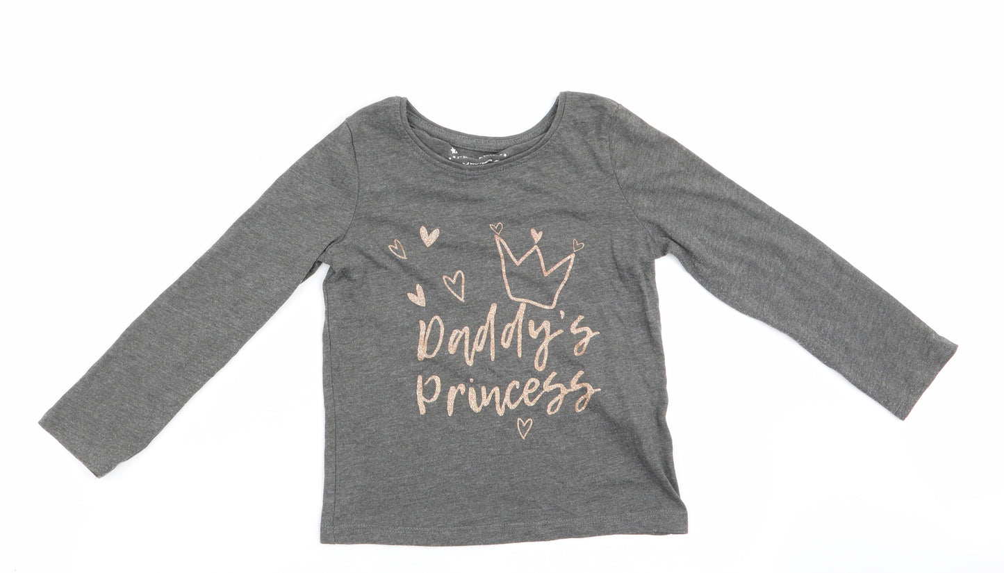 Primark Girls Green   Basic T-Shirt Size 3-4 Years  - Daddy's Princess