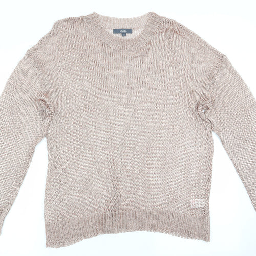 Studio Womens Pink   Pullover Jumper Size 16  - Subtle shimmer effect - Copper colour