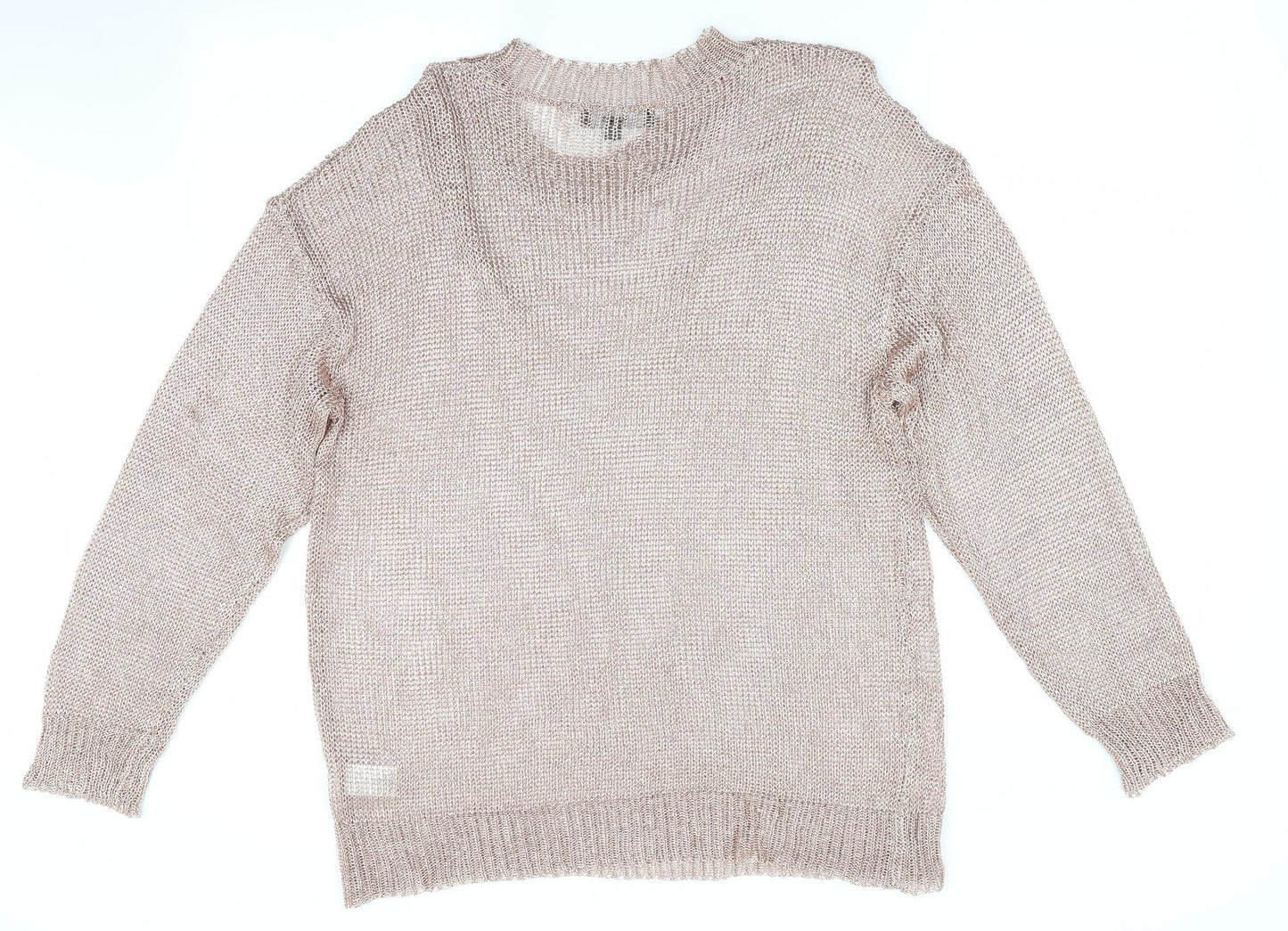 Studio Womens Pink   Pullover Jumper Size 16  - Subtle shimmer effect - Copper colour
