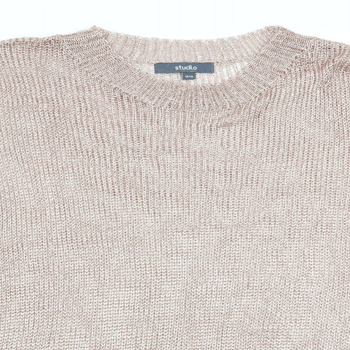 Studio Womens Pink   Pullover Jumper Size 16  - Subtle shimmer effect - Copper colour