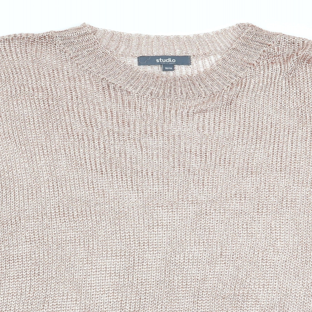 Studio Womens Pink   Pullover Jumper Size 16  - Subtle shimmer effect - Copper colour