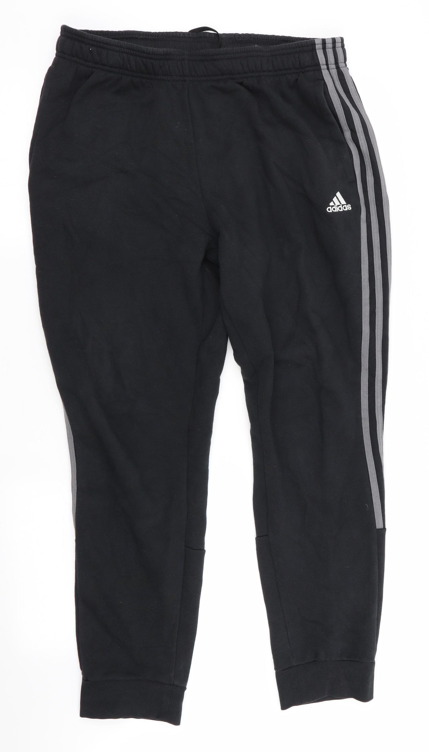 adidas Mens Blue   Jogger Trousers Size L L30 in - Side Leg Stripes