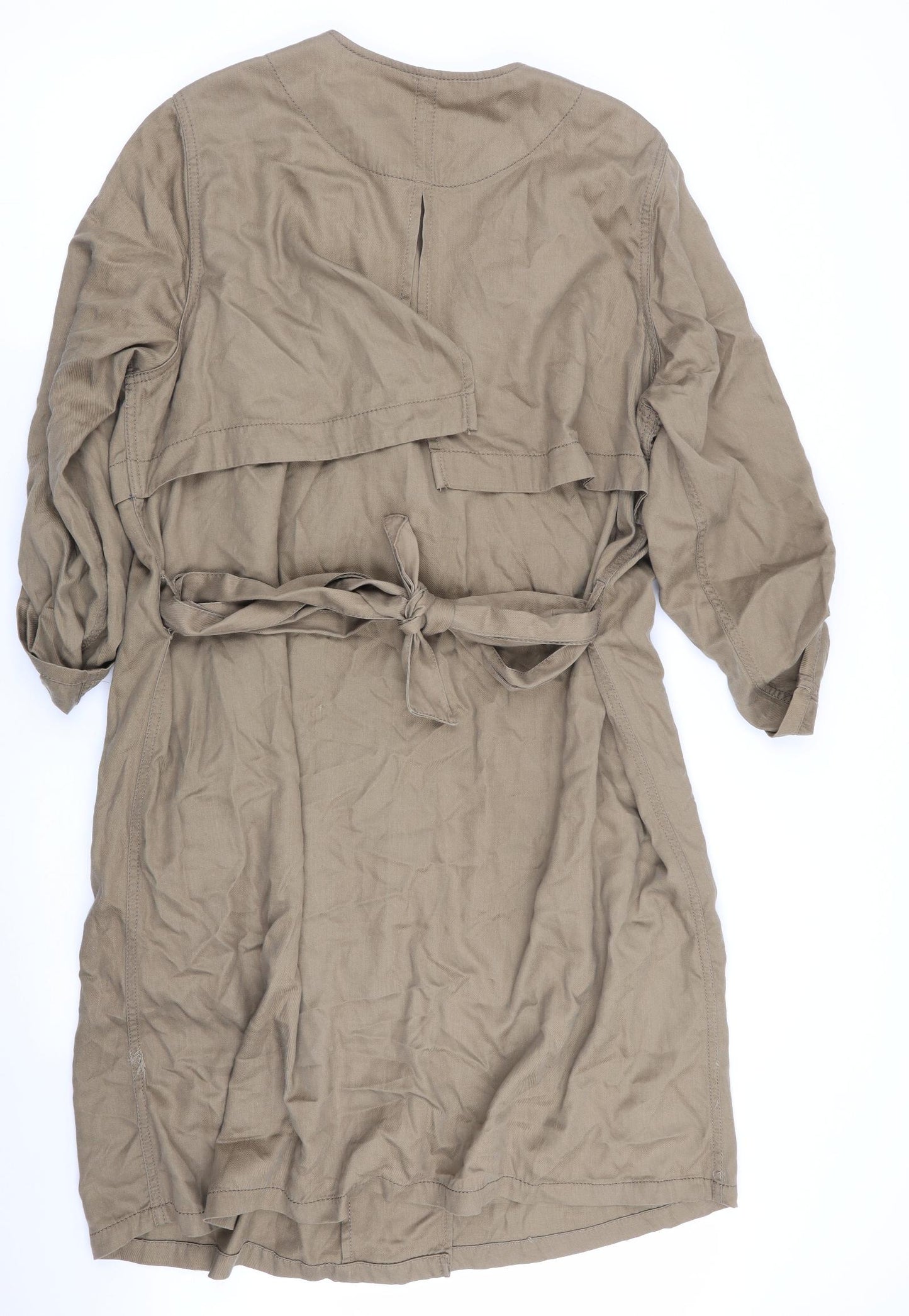 Indigo Womens Green   Trench Coat Coat Size 18  - Soft Canvas feel