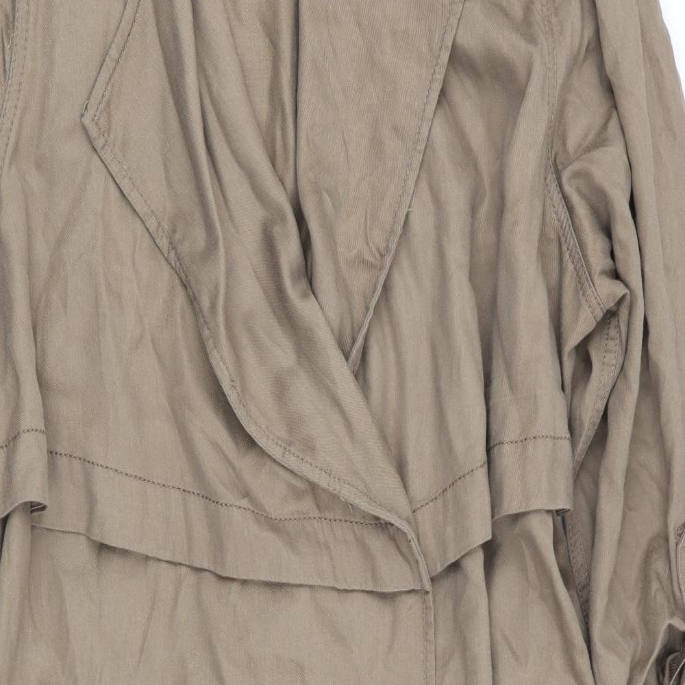 Indigo Womens Green   Trench Coat Coat Size 18  - Soft Canvas feel