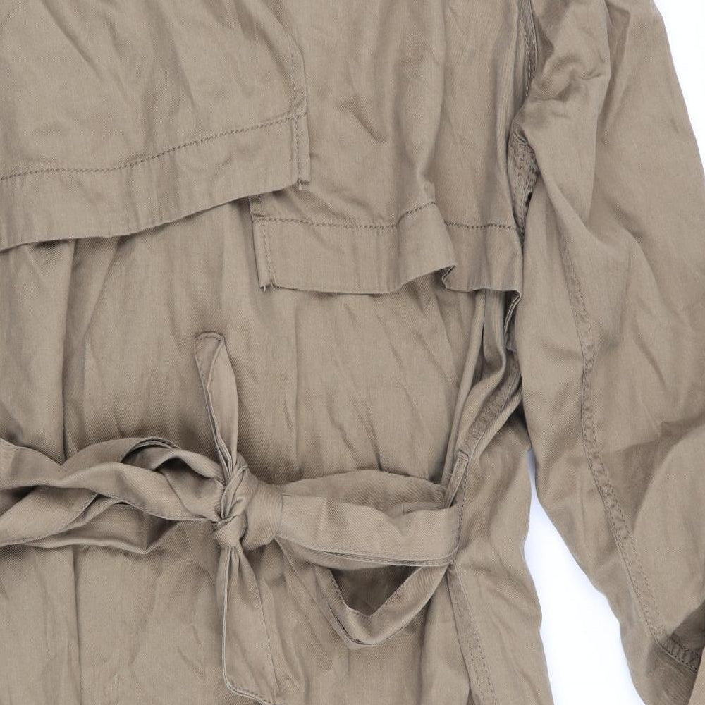 Indigo Womens Green   Trench Coat Coat Size 18  - Soft Canvas feel