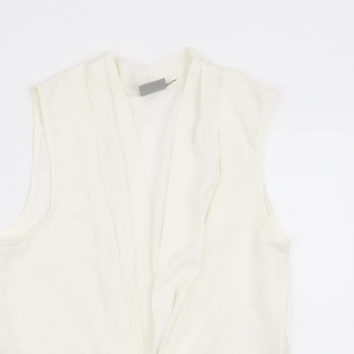 ASOS Womens Ivory   Basic Blouse Size 8  - Deep V Front