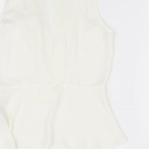 ASOS Womens Ivory   Basic Blouse Size 8  - Deep V Front
