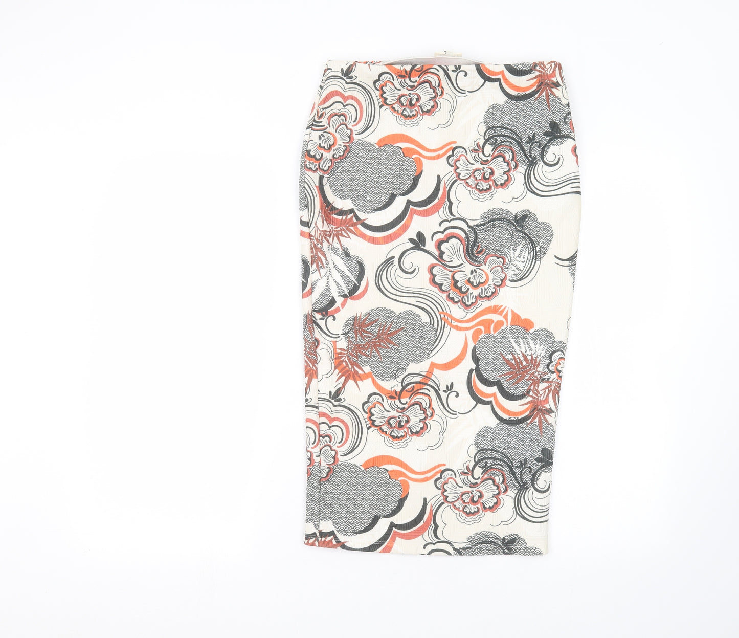 River Island Womens White Floral  A-Line Skirt Size 8