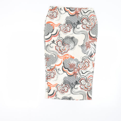 River Island Womens White Floral  A-Line Skirt Size 8