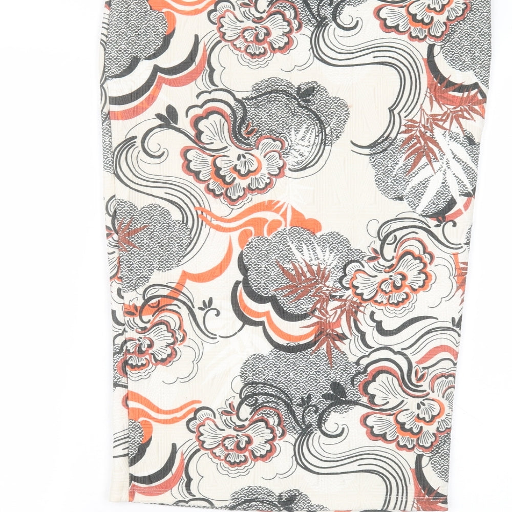 River Island Womens White Floral  A-Line Skirt Size 8