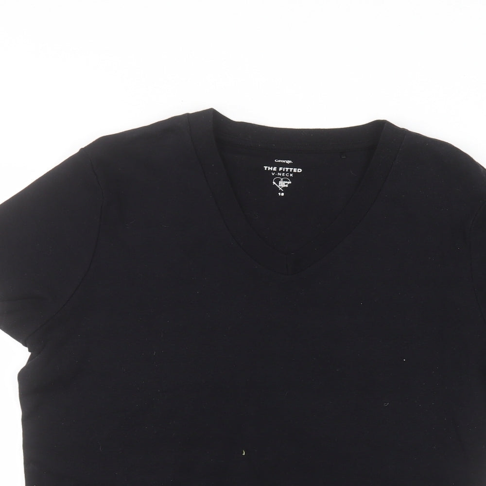 George Womens Black   Basic T-Shirt Size 18