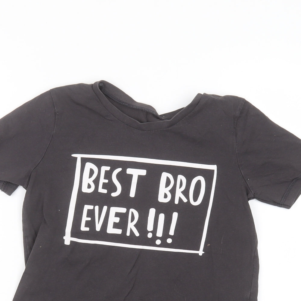 George Boys Black   Basic T-Shirt Size 8-9 Years