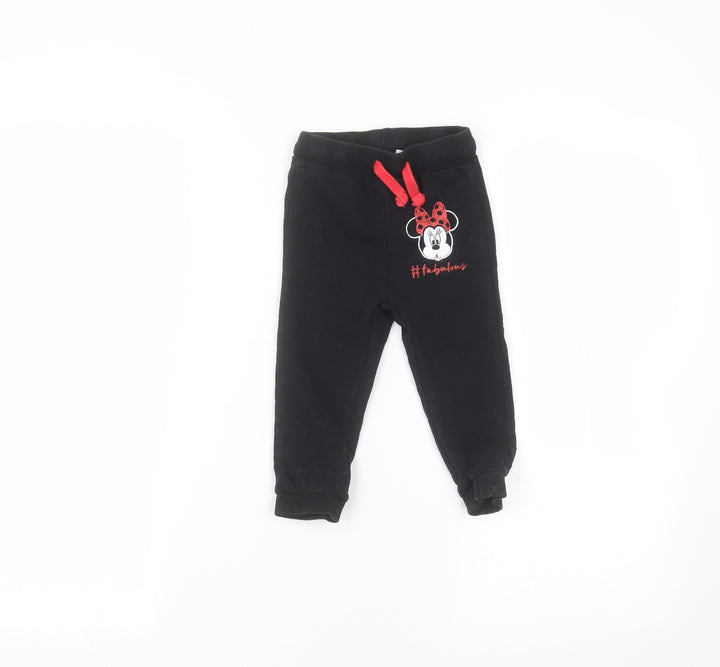 Disney Baby Black Sweatpants Trousers Size 12-18 Months