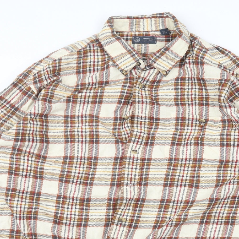 Arrow Mens Beige    Dress Shirt Size XL