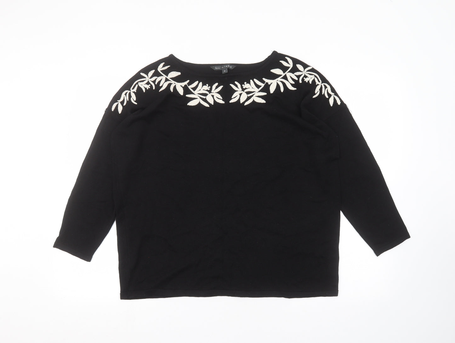Bonmarché Womens Black   Pullover Jumper Size 16