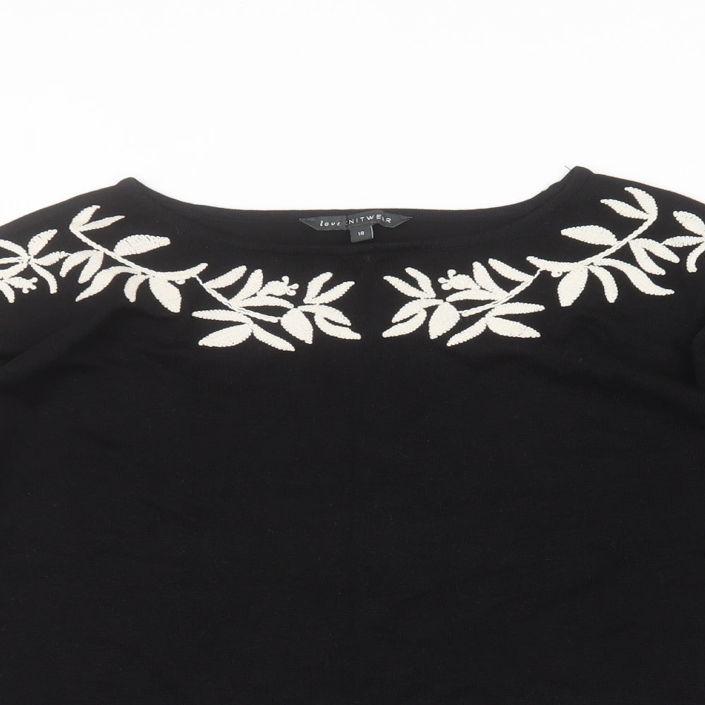 Bonmarché Womens Black   Pullover Jumper Size 16