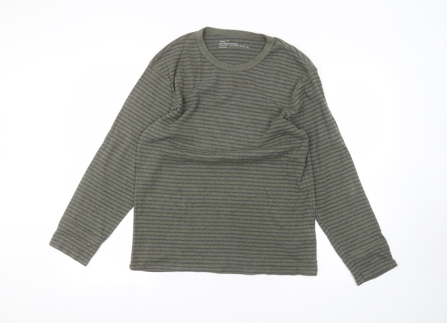 Gap Mens Green Striped   T-Shirt Size L