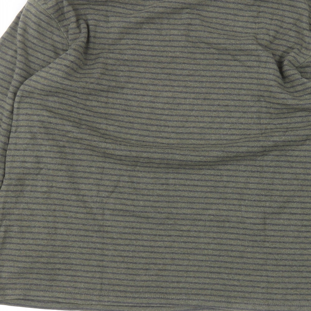 Gap Mens Green Striped   T-Shirt Size L