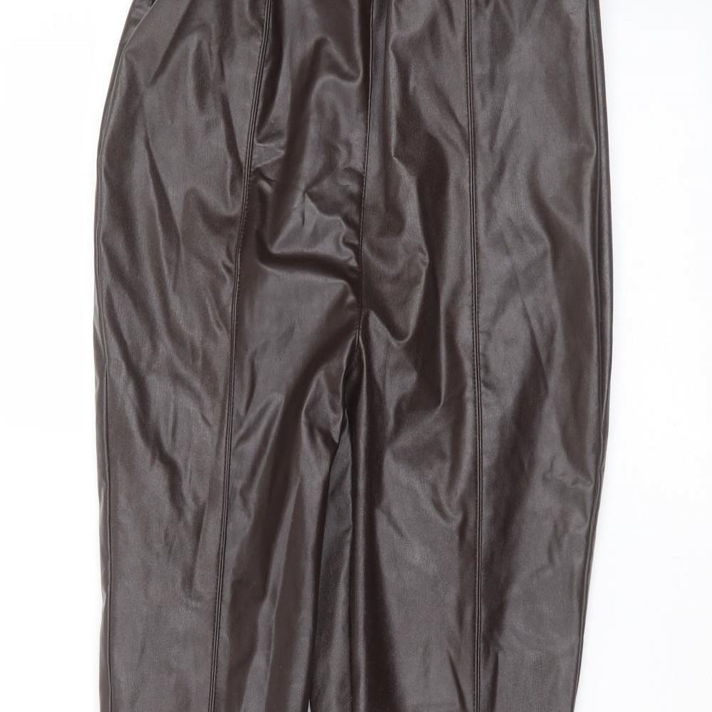 Boohoo Womens Brown   Trousers  Size 8 L28 in
