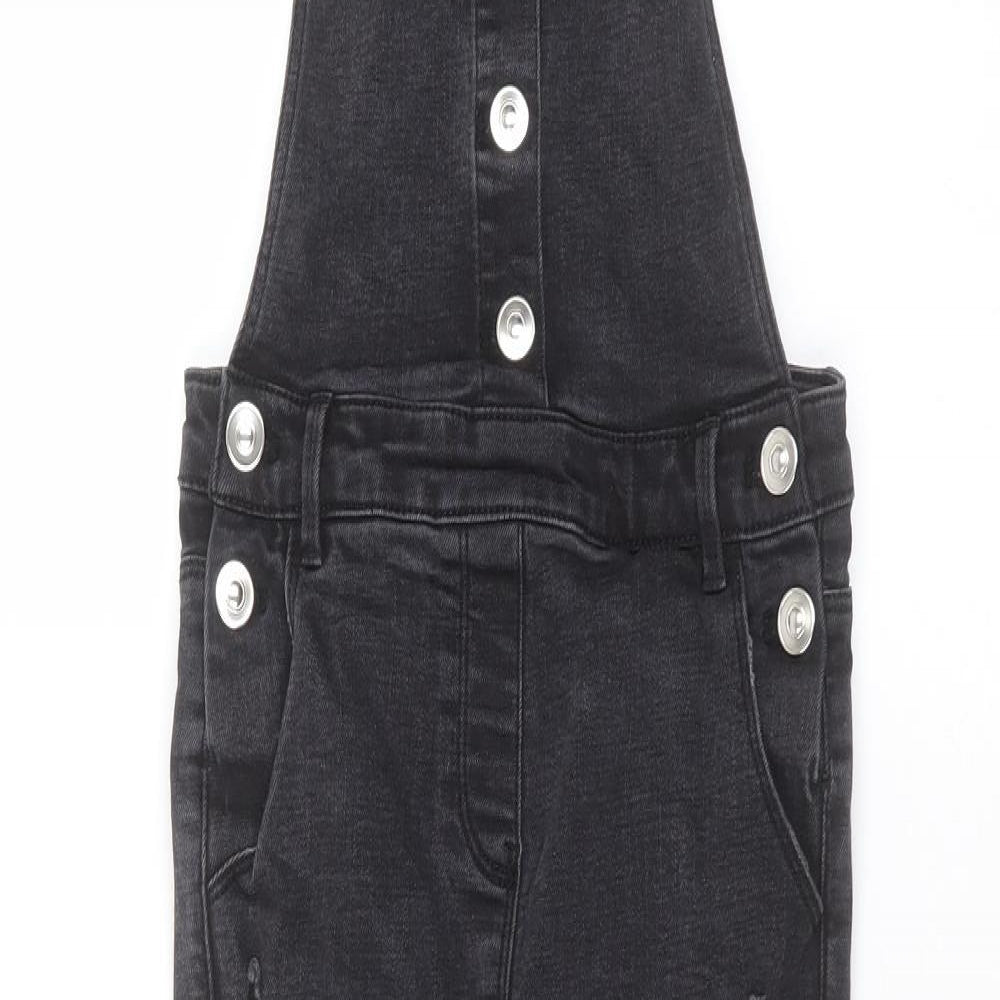 Matalan Girls Black   Dungaree One-Piece Size 10 Years