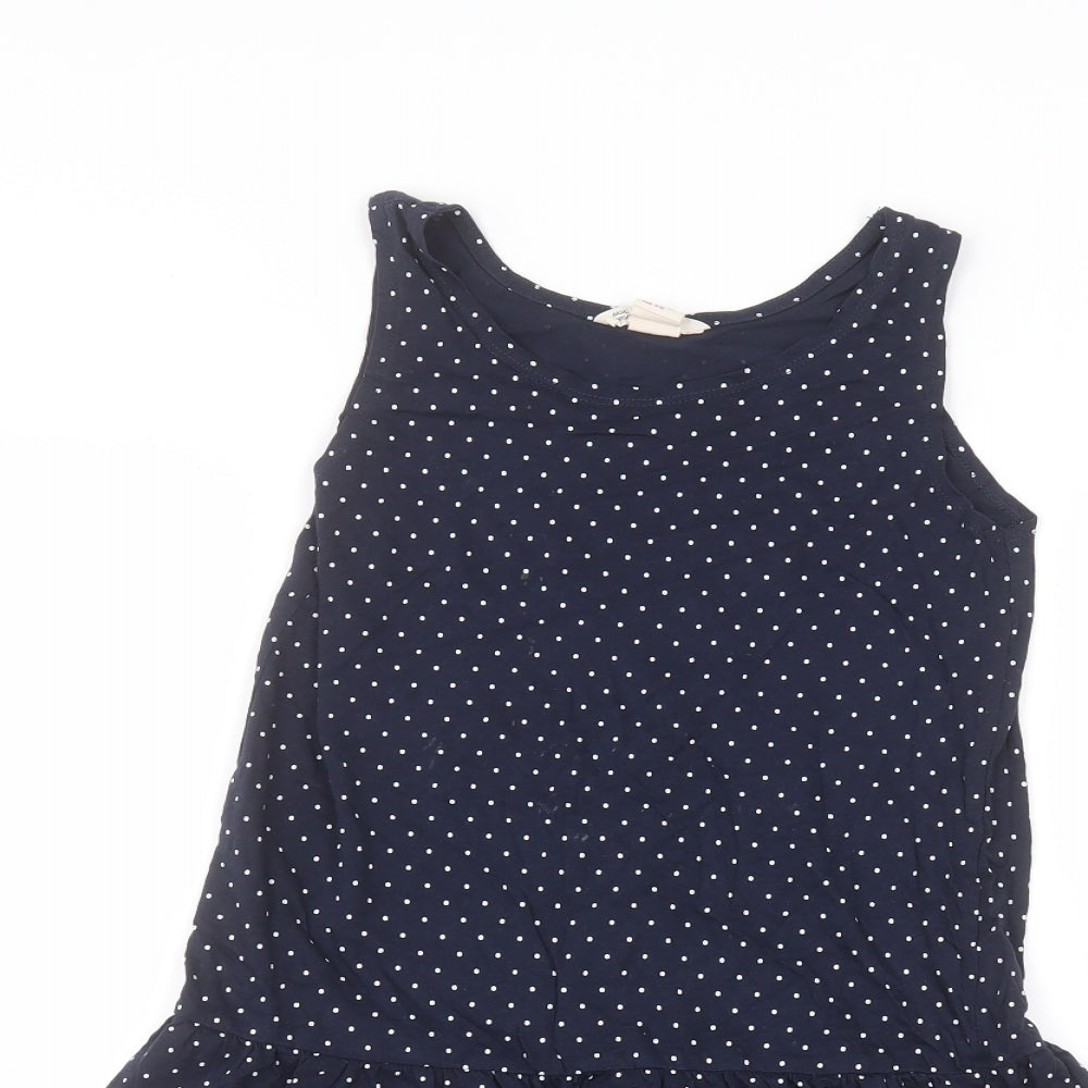 H&M Girls Blue Polka Dot  A-Line  Size 9-10 Years
