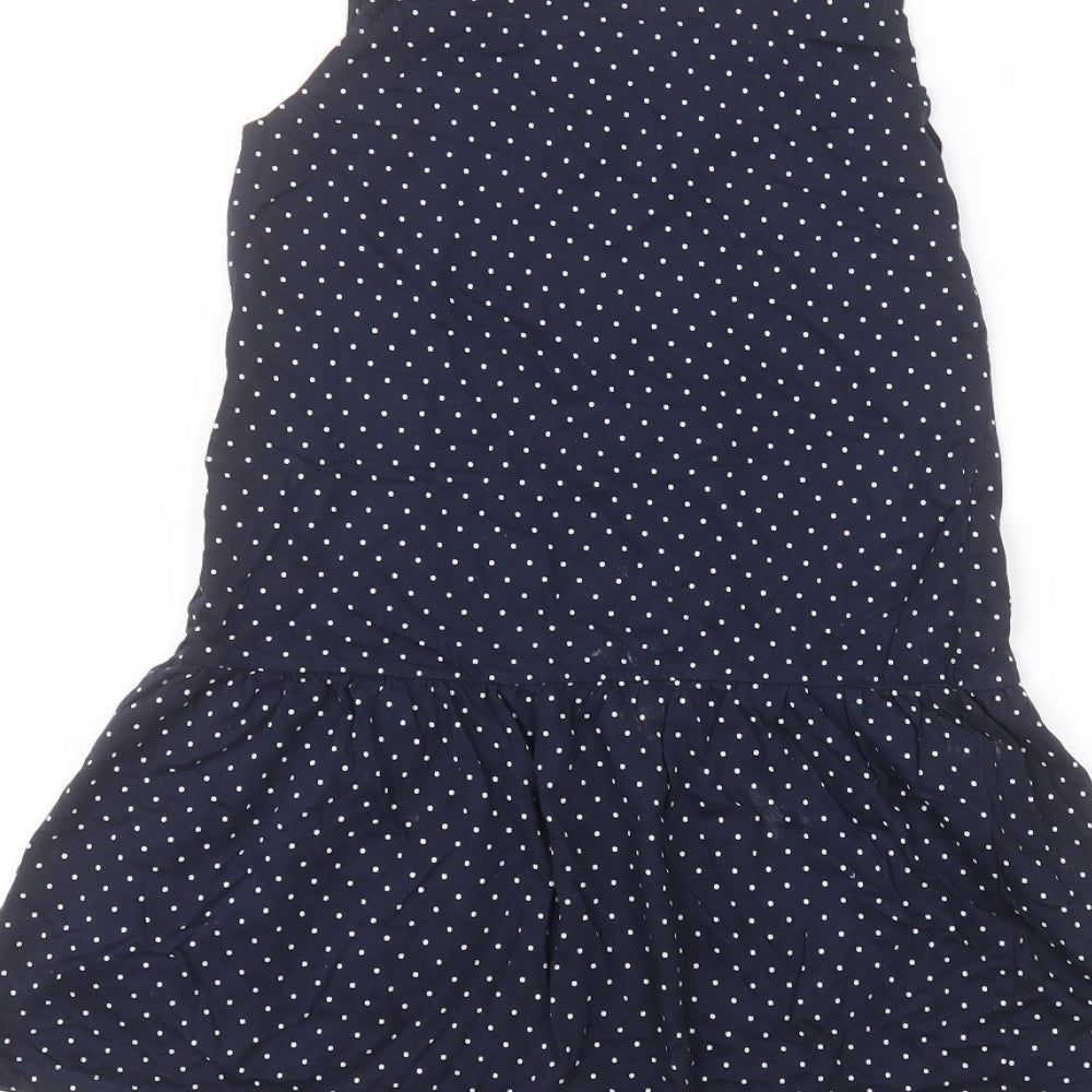 H&M Girls Blue Polka Dot  A-Line  Size 9-10 Years