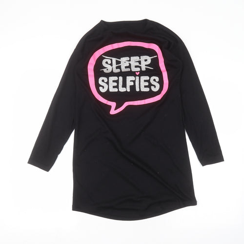 George Girls Black   Basic T-Shirt Size 10-11 Years