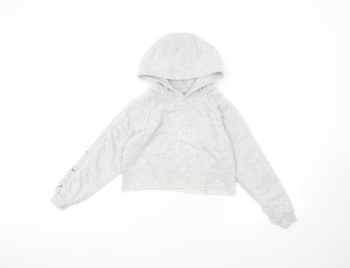 Active Girls Grey Pullover Hoodie Size 10-11 Years