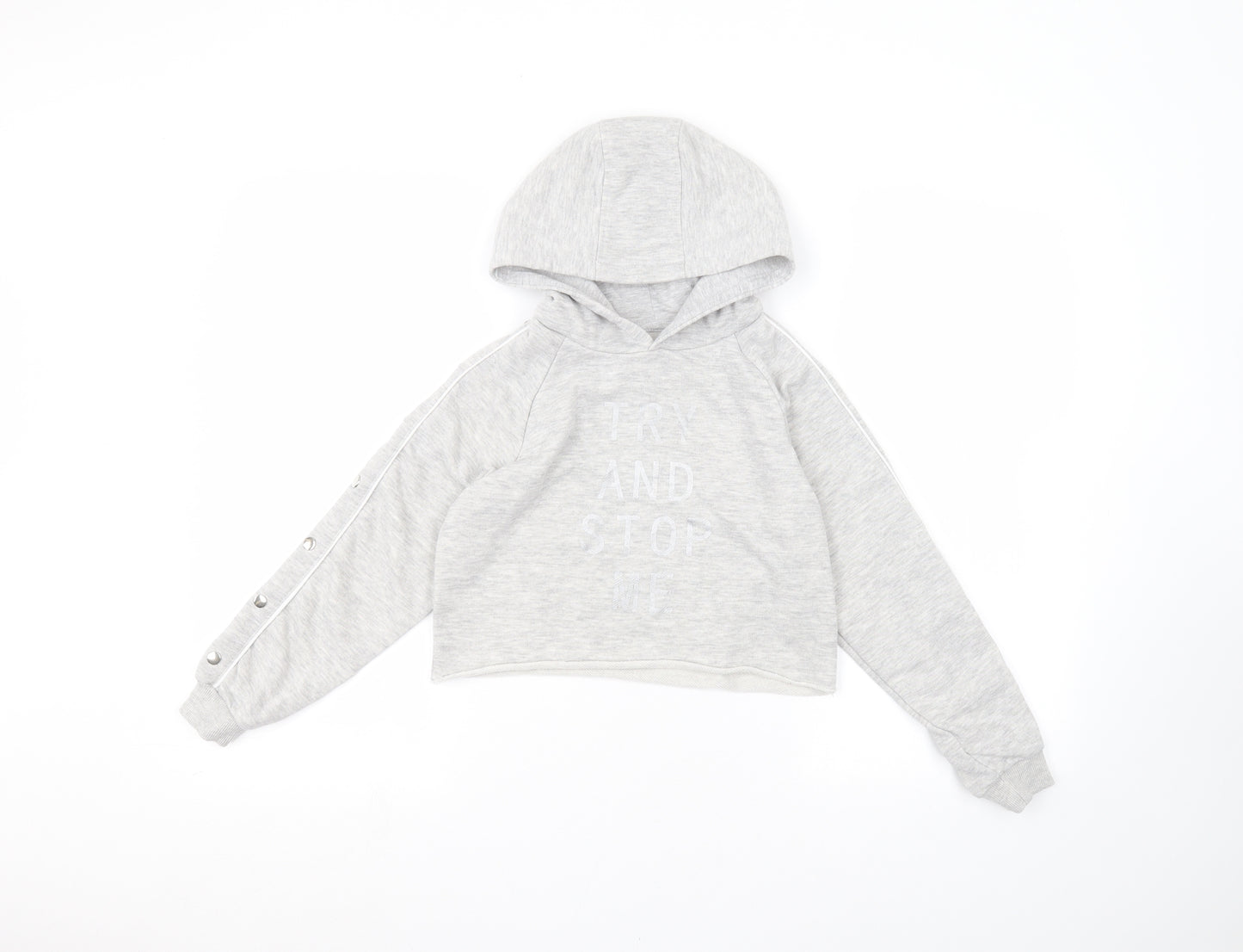 Active Girls Grey   Pullover Hoodie Size 10-11 Years
