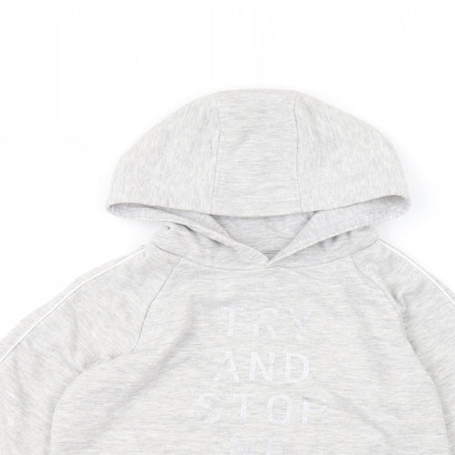Active Girls Grey   Pullover Hoodie Size 10-11 Years