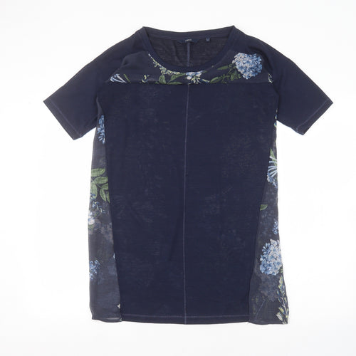 NEXT Womens Blue Floral  Basic T-Shirt Size 10