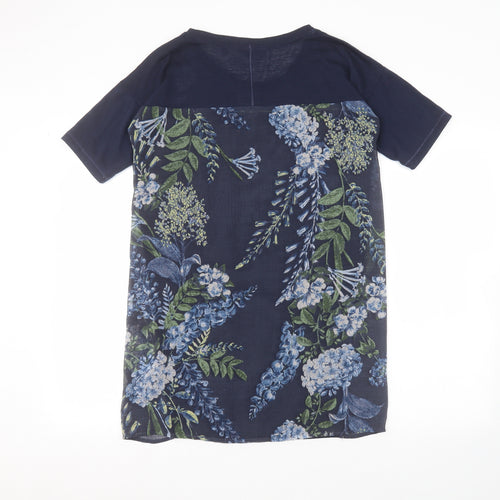 NEXT Womens Blue Floral  Basic T-Shirt Size 10